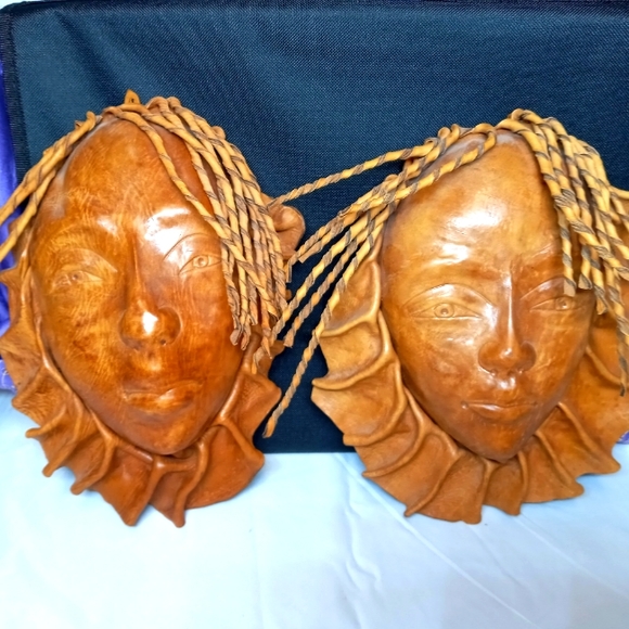 2003 HAITIAN FOLK ART LEATHER FACE MASKS